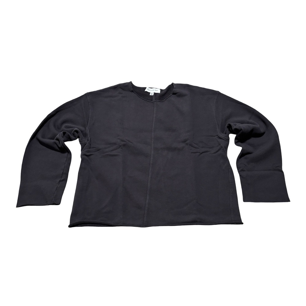 Something Navy Women's Raw Hem Round Neck Sweatshirt Size Large 22 x 22